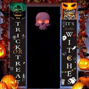 NWT 1 Pair of Front Door/Porch Funny‎ Halloween Banners